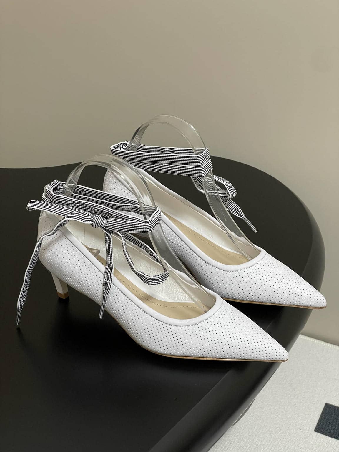 D-Journey Pointed Toe Lace-up Heels-6